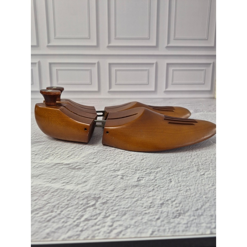 Nettleton Vintage Wooden Adjustable Shoe Trees Brown Mens Size L Slotted Design - Picture 4 of 13